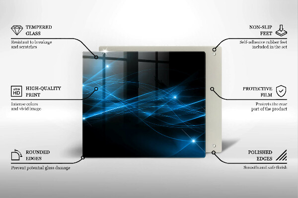 De vidrio templado Humo azul abstracto