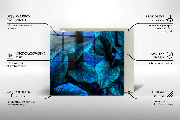 De vidrio templado Hojas de vegetación de la selva