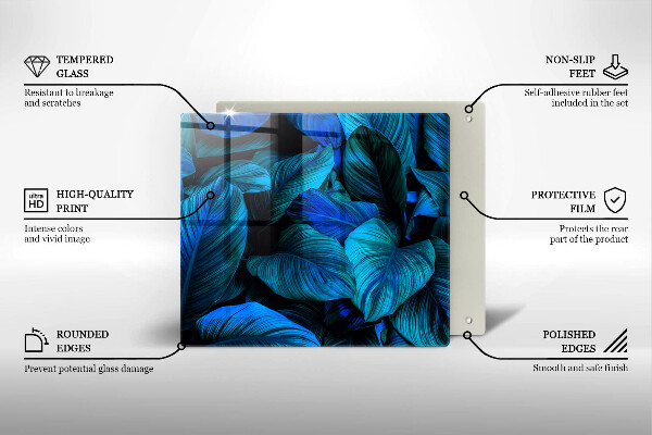 De vidrio templado Hojas de vegetación de la selva