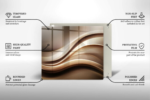 De vidrio templado Líneas suaves de abstracción