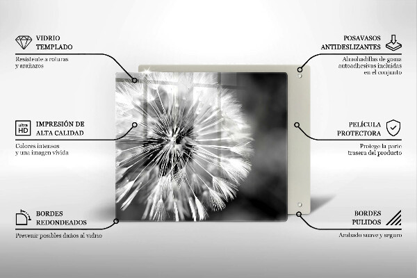 De vidrio templado Un delicado diente de león