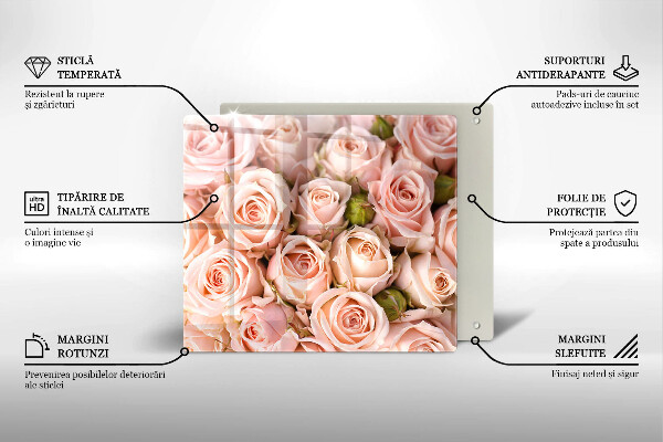 De vidrio templado Ramo de rosas delicadas