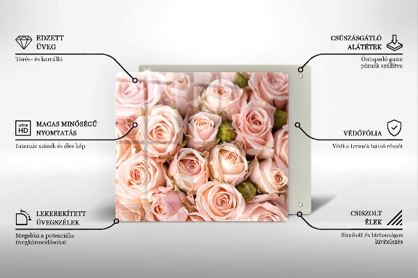 De vidrio templado Ramo de rosas delicadas