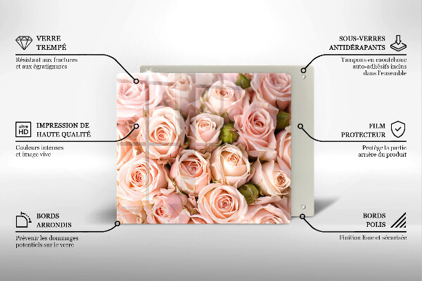 De vidrio templado Ramo de rosas delicadas