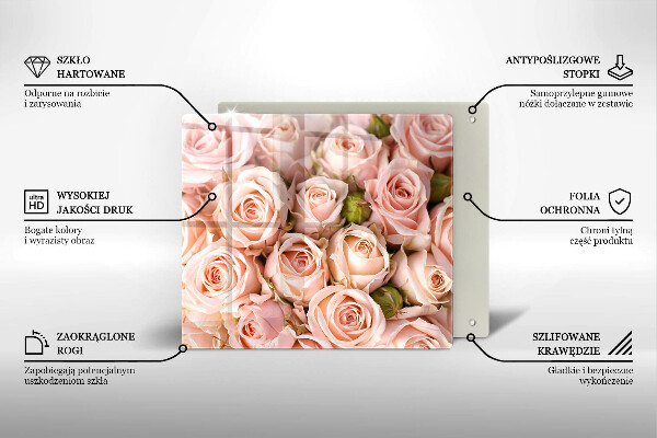 De vidrio templado Ramo de rosas delicadas