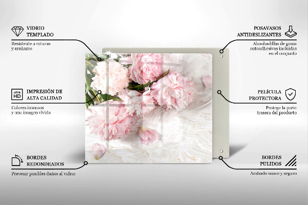 De vidrio templado Flores rosas delicadas