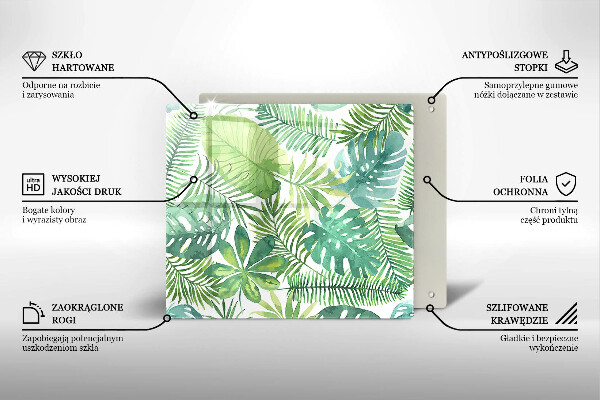 De vidrio templado Hojas boho acuarela