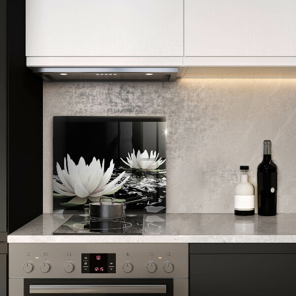 De vidrio templado Lirios blancos en el agua