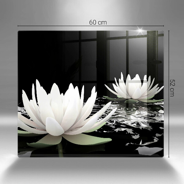 De vidrio templado Lirios blancos en el agua