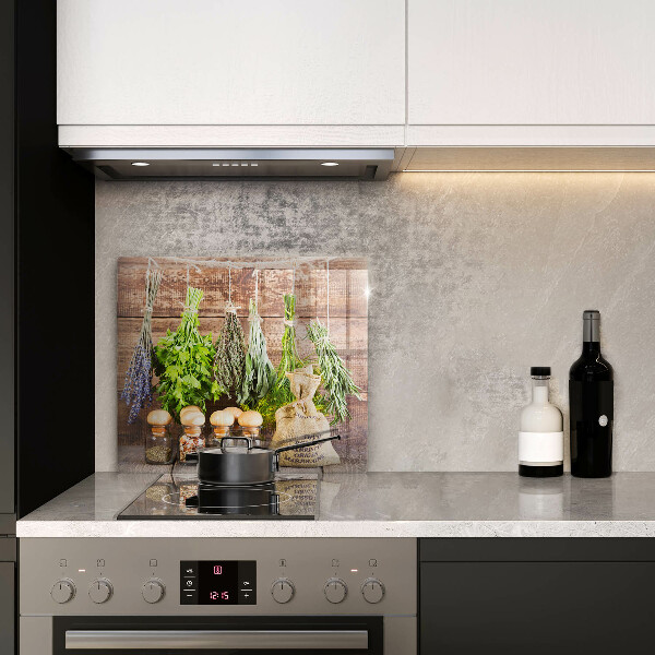 De vidrio templado Hierbas especias y madera