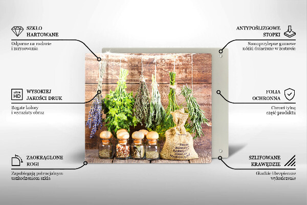 De vidrio templado Hierbas especias y madera