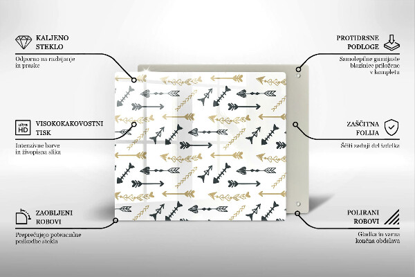 De vidrio templado Patrón de flechas boho