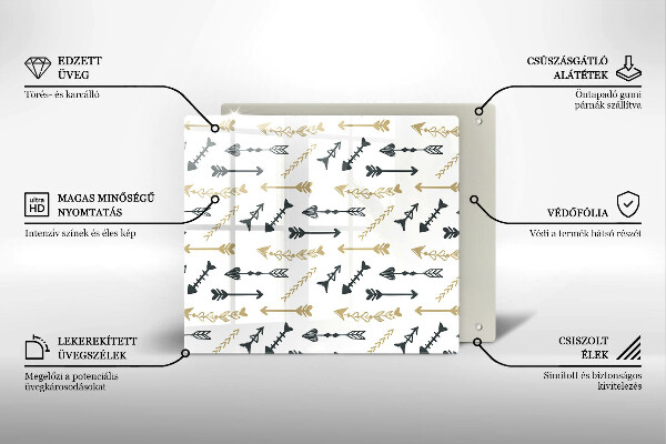 De vidrio templado Patrón de flechas boho