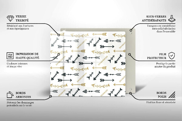 De vidrio templado Patrón de flechas boho