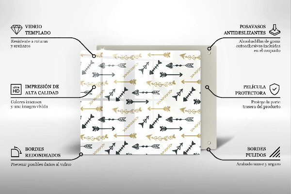 De vidrio templado Patrón de flechas boho