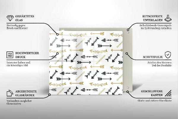 De vidrio templado Patrón de flechas boho