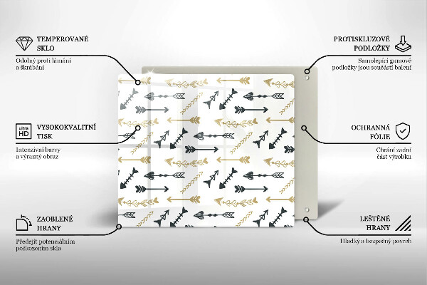 De vidrio templado Patrón de flechas boho