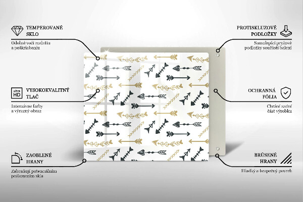 De vidrio templado Patrón de flechas boho