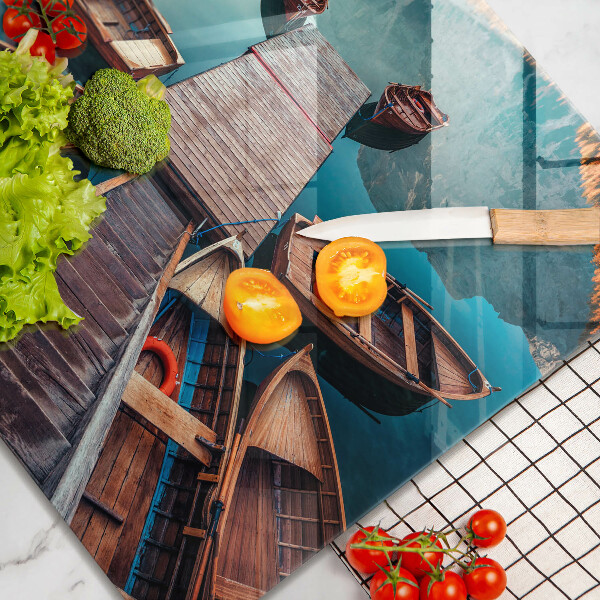 De vidrio templado Barcos en el lago