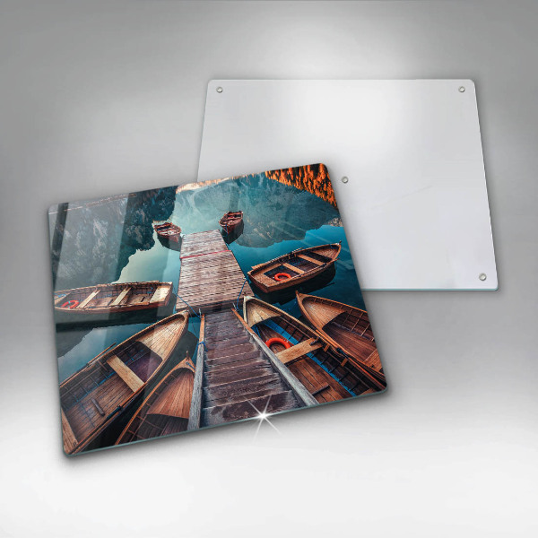 De vidrio templado Barcos en el lago