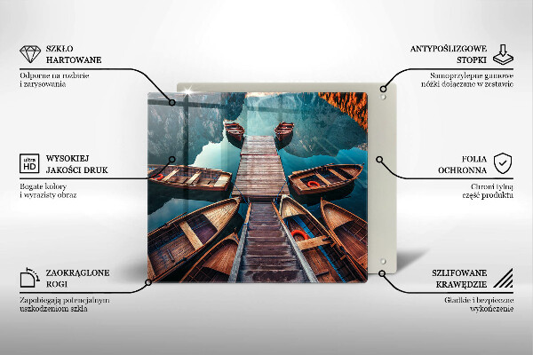 De vidrio templado Barcos en el lago