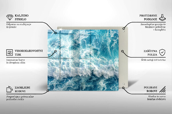 De vidrio templado Olas de agua de mar