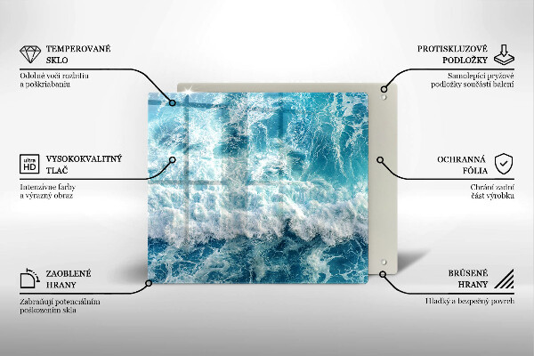 De vidrio templado Olas de agua de mar