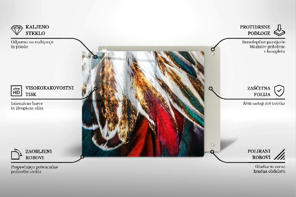 De vidrio templado Plumas de pájaro boho