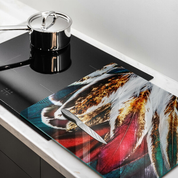 De vidrio templado Plumas de pájaro boho