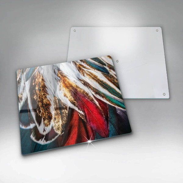 De vidrio templado Plumas de pájaro boho