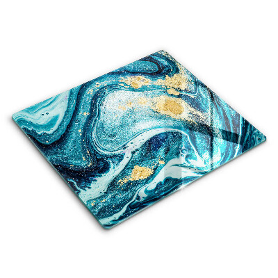 De vidrio templado Abstracción de oro azul