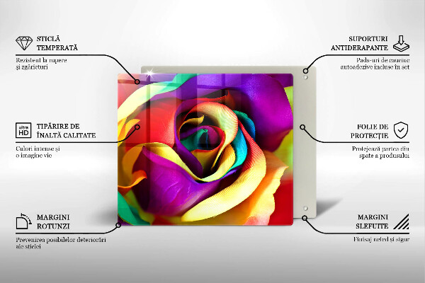 De vidrio templado Pétalos de rosa de colores