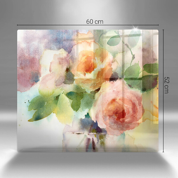 De vidrio templado Flores pintadas