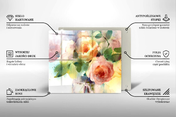 De vidrio templado Flores pintadas