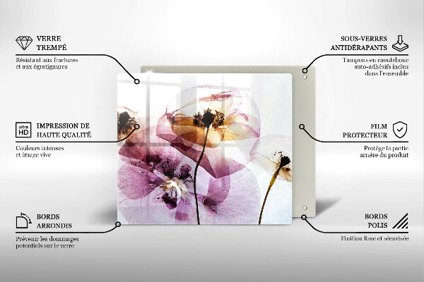 De vidrio templado Flores delicadas