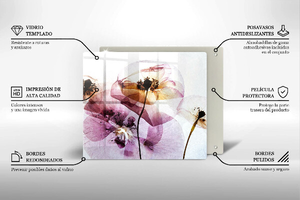 De vidrio templado Flores delicadas