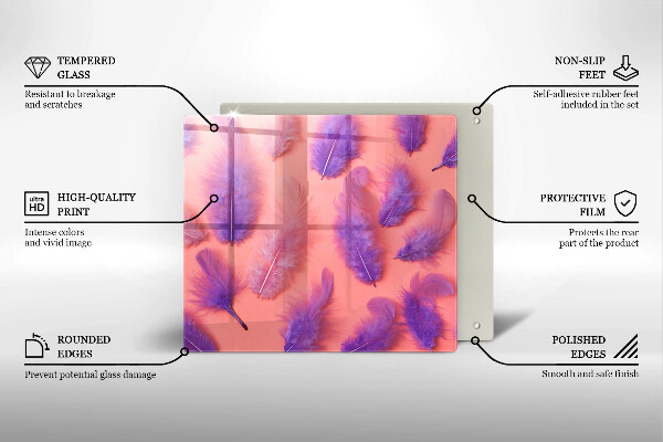 De vidrio templado Plumas esponjosas
