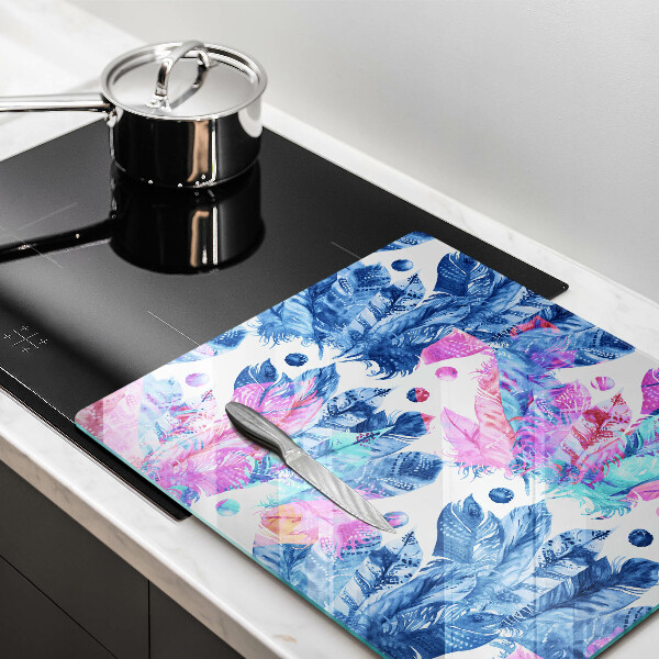 De vidrio templado Ilustración boho de plumas