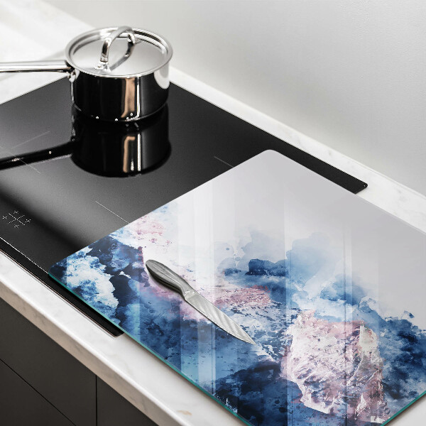 De vidrio templado Montañas pintadas abstractas