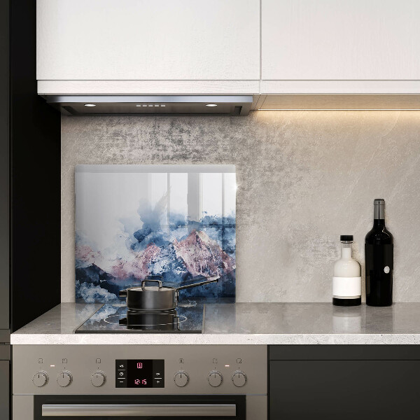 De vidrio templado Montañas pintadas abstractas