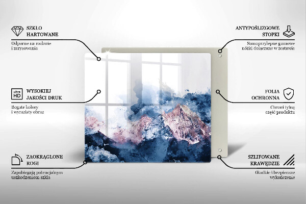 De vidrio templado Montañas pintadas abstractas