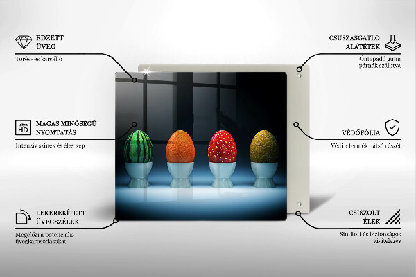 De vidrio templado Huevos de frutas abstractos