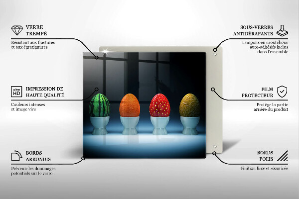 De vidrio templado Huevos de frutas abstractos