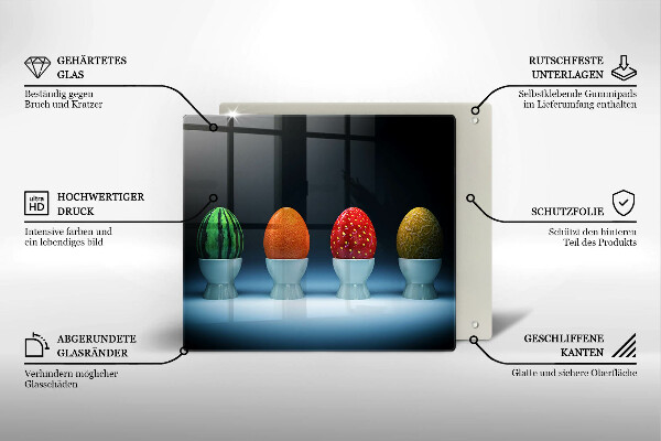 De vidrio templado Huevos de frutas abstractos