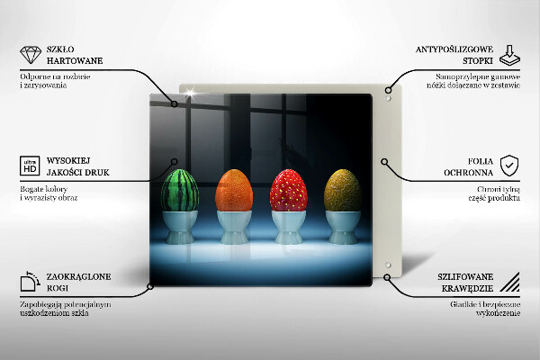 De vidrio templado Huevos de frutas abstractos