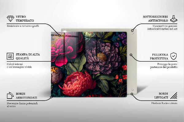 De vidrio templado Hermosas flores