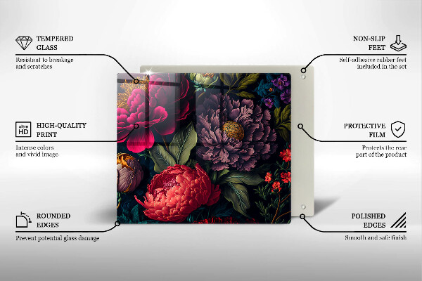 De vidrio templado Hermosas flores