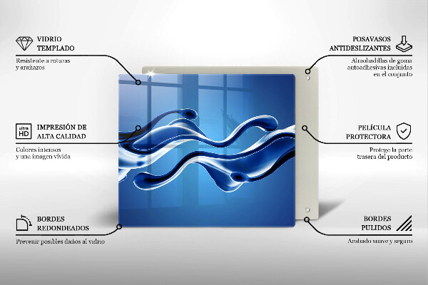 De vidrio templado Abstracción de fluidos