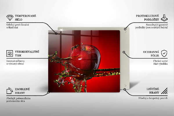 De vidrio templado Fruta de manzana en agua