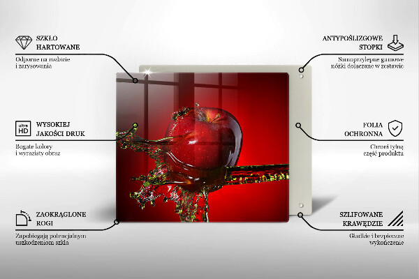 De vidrio templado Fruta de manzana en agua